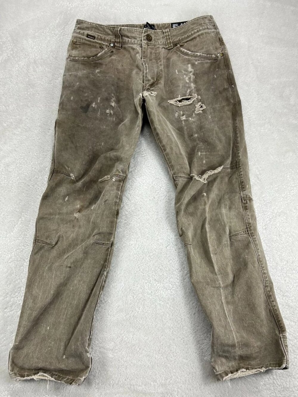 Kuhl Rydr Pants Mens 32x30 Brown Vintage Patina Dye Workwear Thrashed Distressed